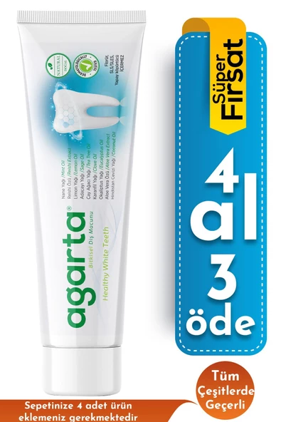 Agarta Doğal Bitki Özlü Tam Koruma Beyazlatıcı Florürsüz Diş Macunu 100 ml - 4