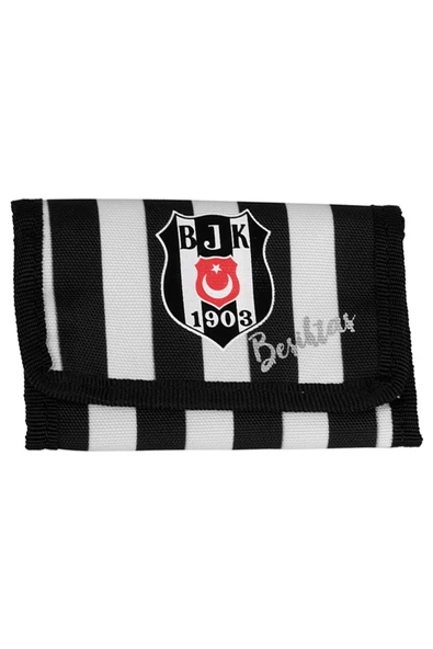 Beşiktaş Lisanslı Çubuklu Kumaş Cüzdan / 24378