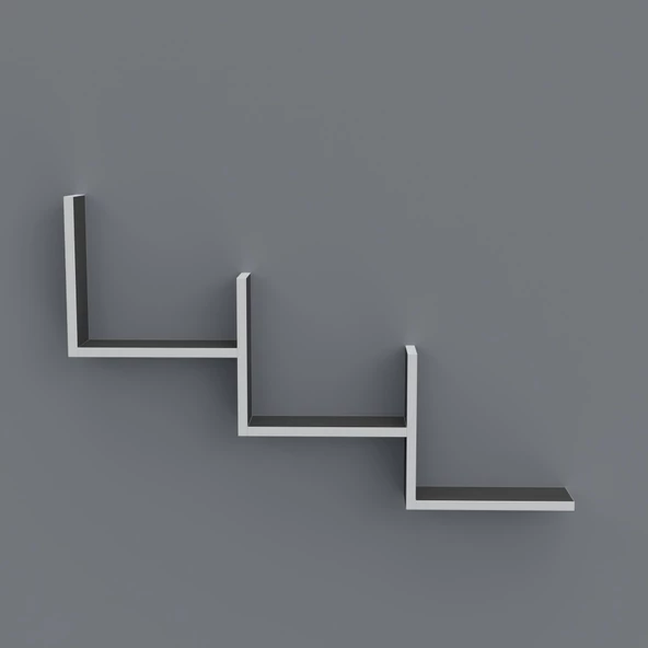 Kenzlife kitaplık günan 060*090*20 gri duvar rafı - Resim 2