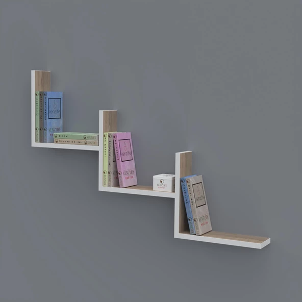 Kenzlife kitaplık günan 060*090*20 crd duvar rafı