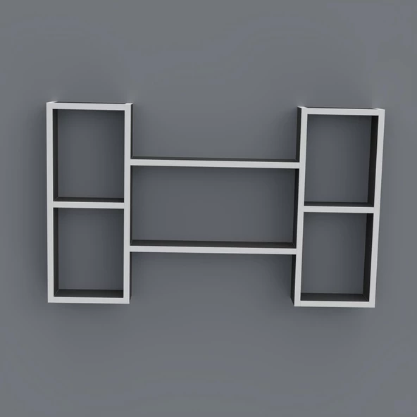 Kenzlife kitaplık gülsu 060*100*20 gri duvar rafı - Resim 2