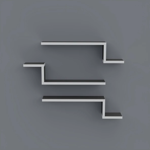 Kenzlife kitaplık mediha 015*060*20*3 gri duvar rafı - Resim 2