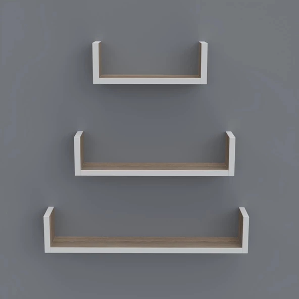 Kenzlife kitaplık müjgan 012*060-045-030*20 crd duvar rafı - Resim 2