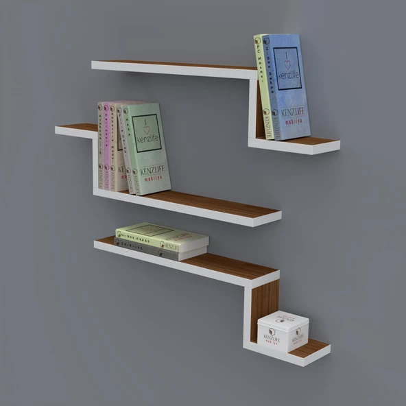 Kenzlife kitaplık mediha 015*060*20*3 cvz duvar rafı