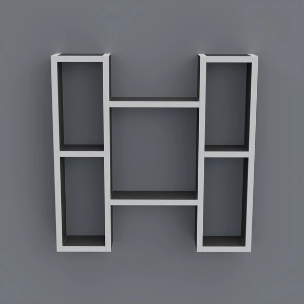 Kenzlife kitaplık melisa 060*060*20 gri duvar rafı - 2