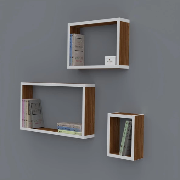 Kenzlife kitaplık neslişah 030*060*20*3 cvz duvar rafı