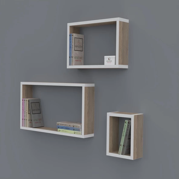 Kenzlife kitaplık neslişah 030*060*20*3 crd duvar rafı