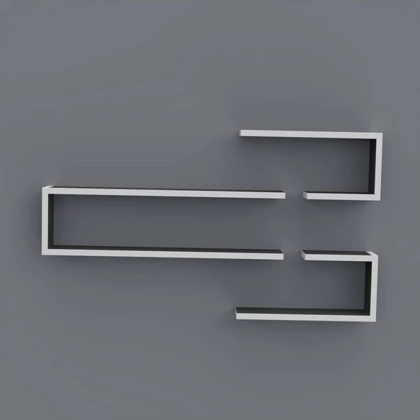 Kenzlife kitaplık nevres 060*100*20 gri duvar rafı - Resim 2