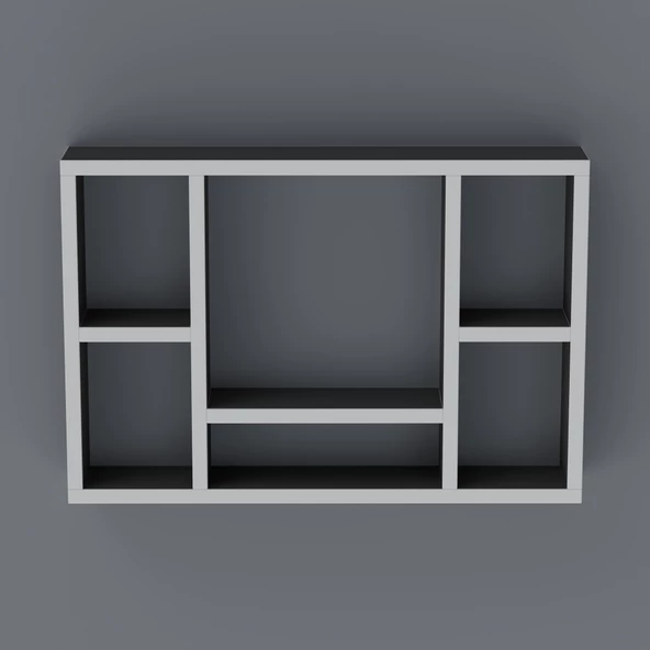 Kenzlife kitaplık neşve 040*060*20 gri duvar rafı - Resim 2