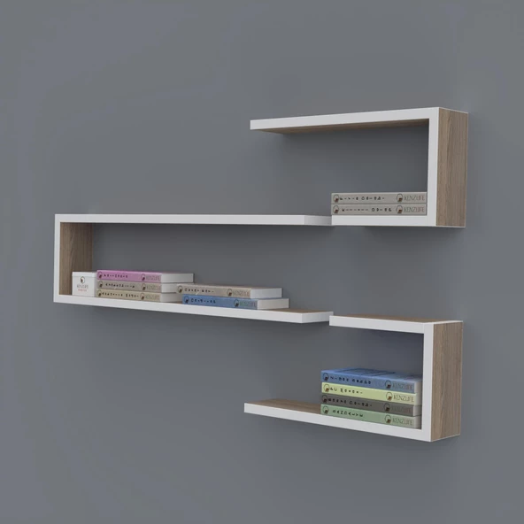 Kenzlife kitaplık nevres 060*100*20 crd duvar rafı