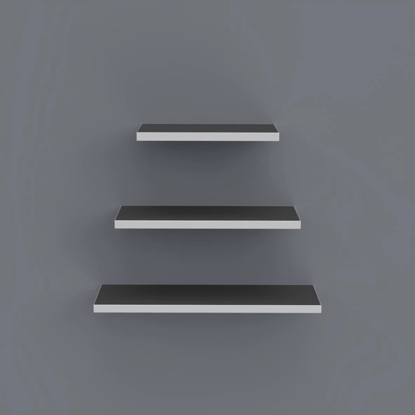 Kenzlife kitaplık nadire 000*050-040-030*20 gri duvar rafı - Resim 2