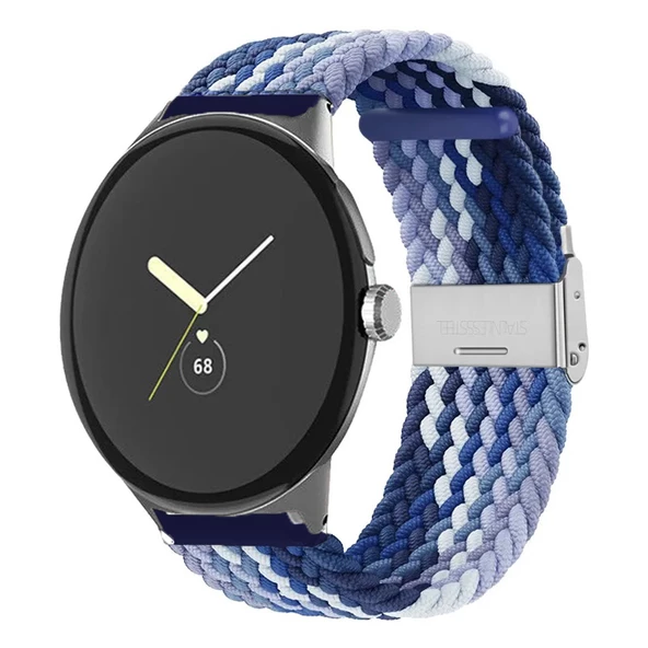 Huawei Watch GT GT2 GT3 GT4 42mm/Honor Magic 2 Kordon Metal Klipsli Flexi Örgü - Resim 10