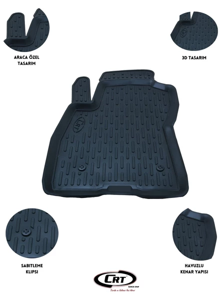 Renault Clio 5 2019 ve Sonrası Tek Sol 3D Araca Özel Paspas - 2