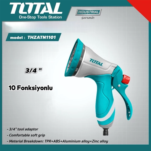 Otomatik 10 Fonksiyonlu Araba Yıkama Bahçe Sulama Temizleme Tabancası Tetikli Ayarlı Tabanca - Resim 6