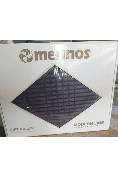 Modern Line 3 Parça Battaniye Seti Koyu Gri - 3