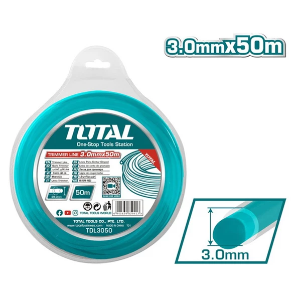 Motorlu Tırpan Düz Yuvarlak Misina 3.0 mm 50 Metre Çim Ot Biçme Teli Extra Güçlü Profesyonel - 3