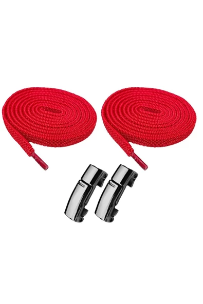 Elastik Akıllı Kilitli Bağcık Mıknatıslı Metal Tak Bırak Spor Ayakkabı Bağcığı 100 CM - 8