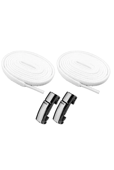 Elastik Akıllı Kilitli Bağcık Mıknatıslı Metal Tak Bırak Spor Ayakkabı Bağcığı 100 CM - 6
