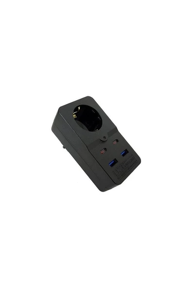 Winnboss Termal Akım Korumalı Type-C Ve USB 2.1A Şarj Çıkışlı 10A 2500W Priz 3438 - Resim 4