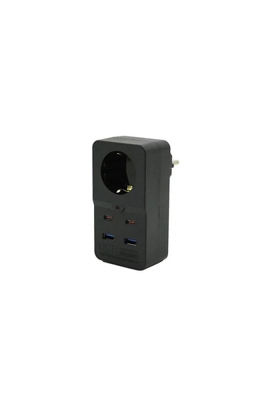 Winnboss Termal Akım Korumalı Type-C Ve USB 2.1A Şarj Çıkışlı 10A 2500W Priz 3438 - Resim 3