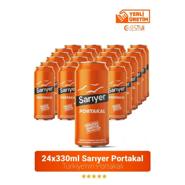Sarıyer Portakal Aromalı Gazoz 330ml x 24 Adet