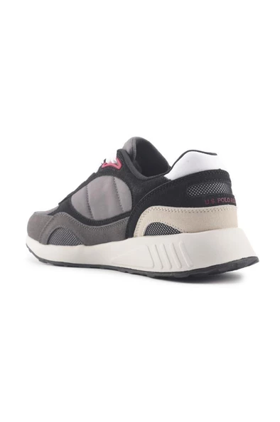 U.S Polo Assn. LEMAR 4FX 101501902 Erkek Yürüyüş ve Koşu Ayakkabısı Gri KIrmızı Siyah - Resim 3