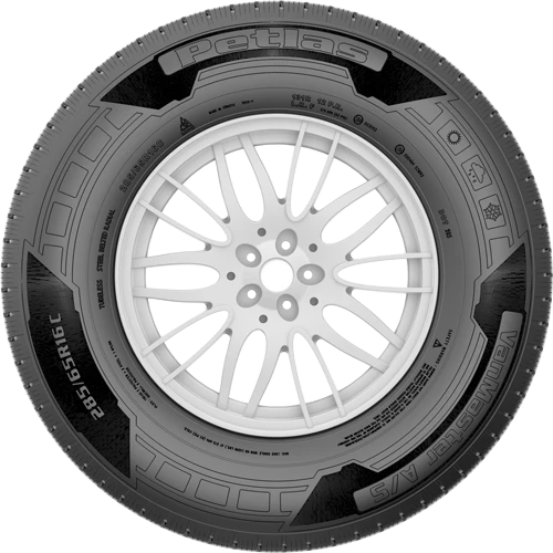 Petlas 205/65 R16 C 8PR 107/105T Vanmaster M+S Dört Mevsim Lastiği 2024 - 2