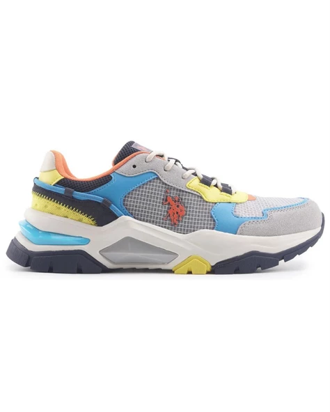 U.s. Polo Assn. Vincent 4Fx Erkek Gri-Mavi-Sarı Sneaker Ayakkabı