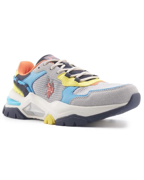 U.s. Polo Assn. Vincent 4Fx Erkek Gri-Mavi-Sarı Sneaker Ayakkabı - 2