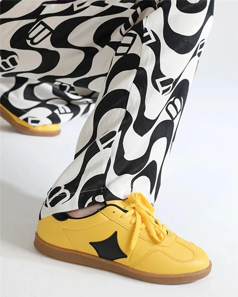 Geste Kadın Sarı Sneaker Ayakkabı - 5