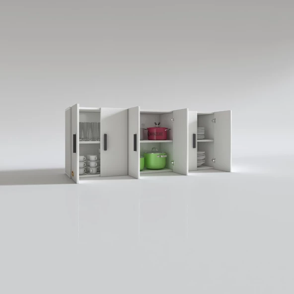 Kenzlife hazır mutfak zanobi byz 060*180*32 mutfak banyo dolabı kapaklı raflı - 2