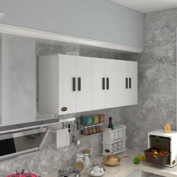 Kenzlife hazır mutfak zanobi byz 060*180*32 mutfak banyo dolabı kapaklı raflı