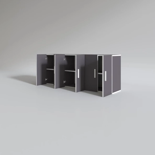Kenzlife hazır mutfak nonus gri 060*150*32 mutfak banyo dolabı kapaklı raflı - 2