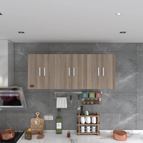 Kenzlife hazır mutfak nonus crd 060*150*32 mutfak banyo dolabı kapaklı raflı - Resim 4