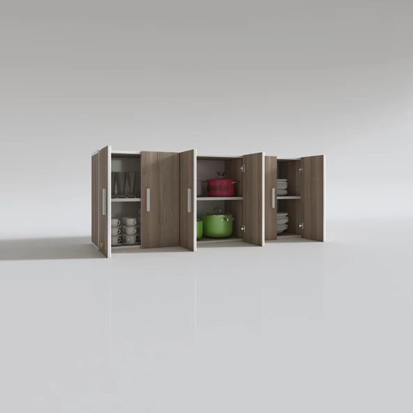 Kenzlife hazır mutfak nonus crd 060*150*32 mutfak banyo dolabı kapaklı raflı - Resim 2