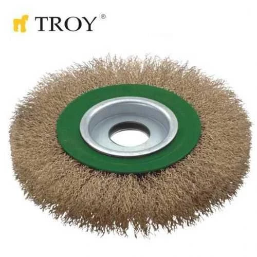 TROY 27704-200 Saçaklı Daire Fırça Tel Fırça Spirel Taşlama 200mm - 2