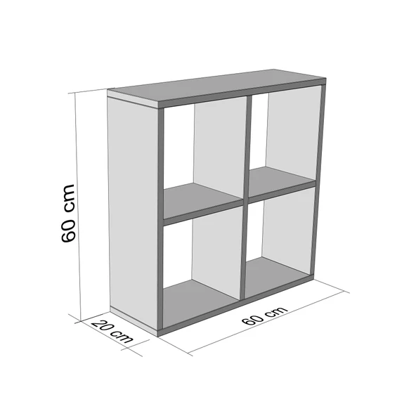 Kenzlife kitaplık gülbin 060*060*20 byz duvar rafı - 4