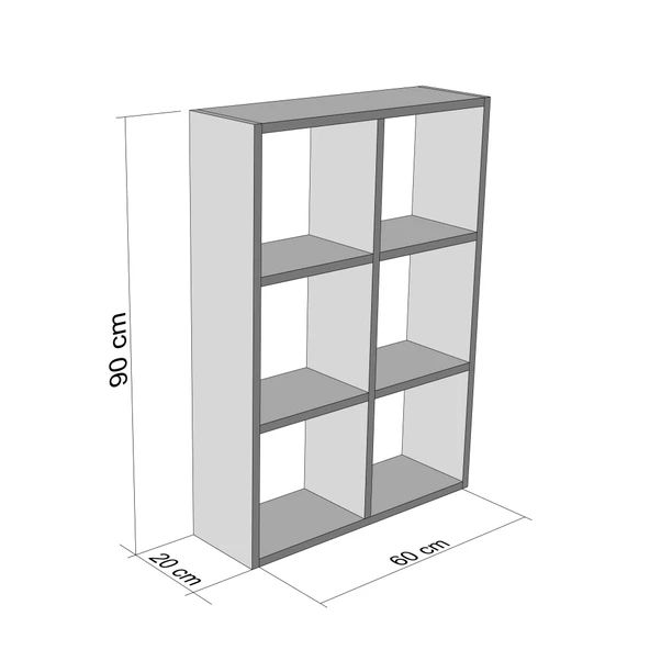 Kenzlife kitaplık güher 090*060*20 gri duvar rafı - 4