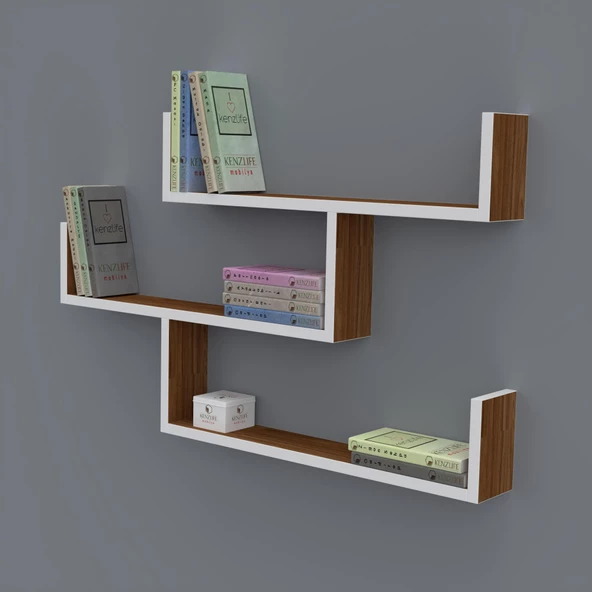 Kenzlife kitaplık gülin 055*080*20 cvz duvar rafı