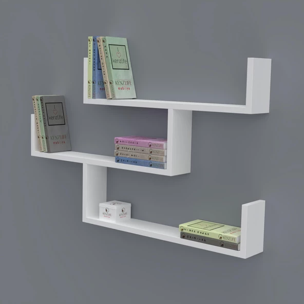Kenzlife kitaplık gülin 055*080*20 byz duvar rafı