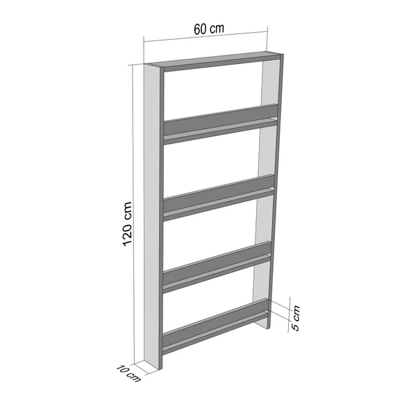 Kenzlife kitaplık fernur 120*060*10 gri duvar rafı - Resim 4