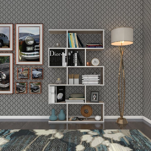 Kenzlife kitaplık firuze 150*090*20 crd duvar rafı