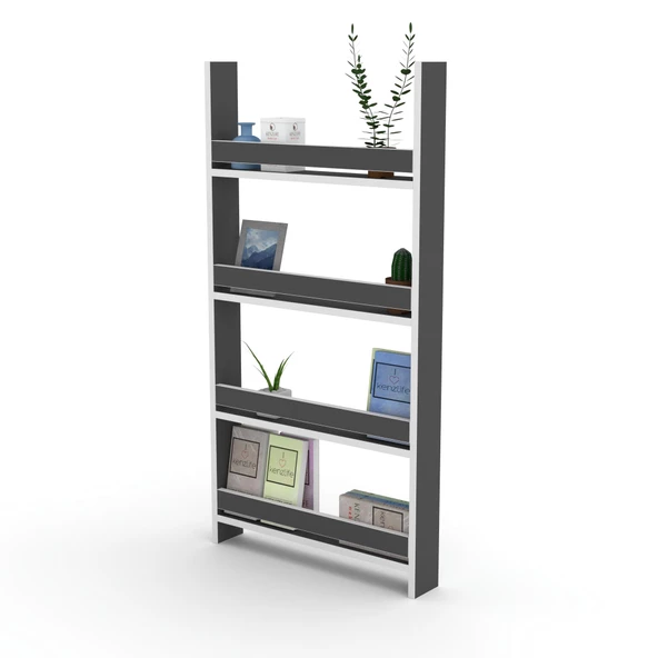 Kenzlife kitaplık fernur 120*060*10 gri duvar rafı