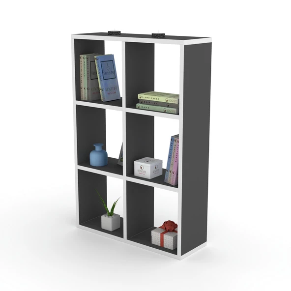 Kenzlife kitaplık güher 090*060*20 gri duvar rafı