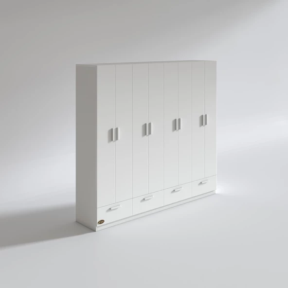 Kenzlife gardırop 8 kapılı 4 çekmeceli zambak 182*200*42 byz kapaklı gardolap dolap - 2