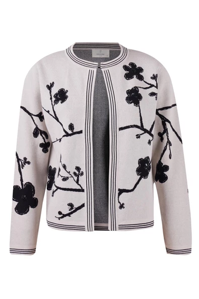 Peraluna LADY SAKURA JACKET Jakarlı Organik Pamuk Kadın Ceket - Bej - 9