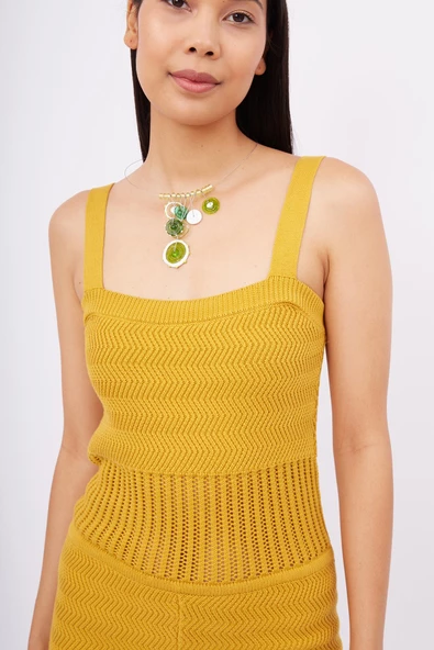 Peraluna IRIS BODY Ajurlu Kadın Triko Body - Hardal - 3
