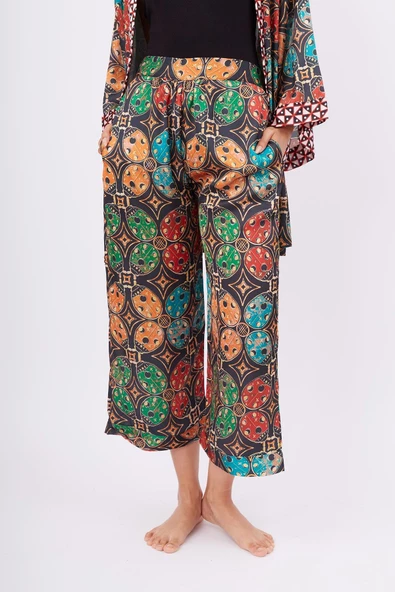 Peraluna LADYBUG TROUSER Baskılı Saten Pantolon - Çok Renkli - 2