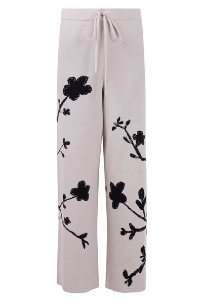 Peraluna LADY SAKURA TROUSER Jakarlı Organik Pamuk Kadın Pantolon - Bej - 9
