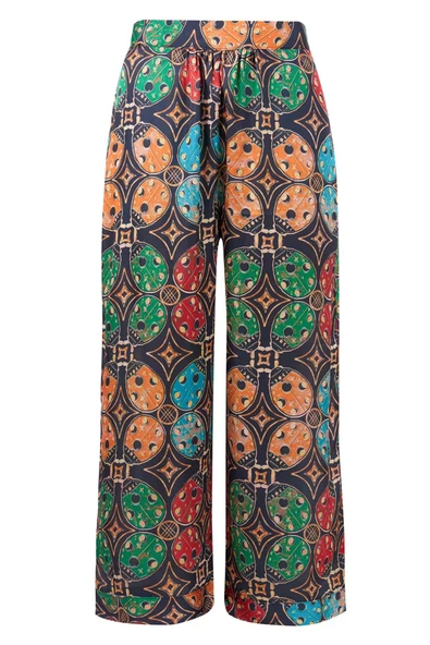 Peraluna LADYBUG TROUSER Baskılı Saten Pantolon - Çok Renkli - 9